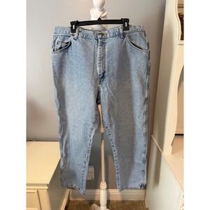 Wrangler Authentics Mens Relaxed Fit Straight Leg Light Wash Blue Jeans 40x30